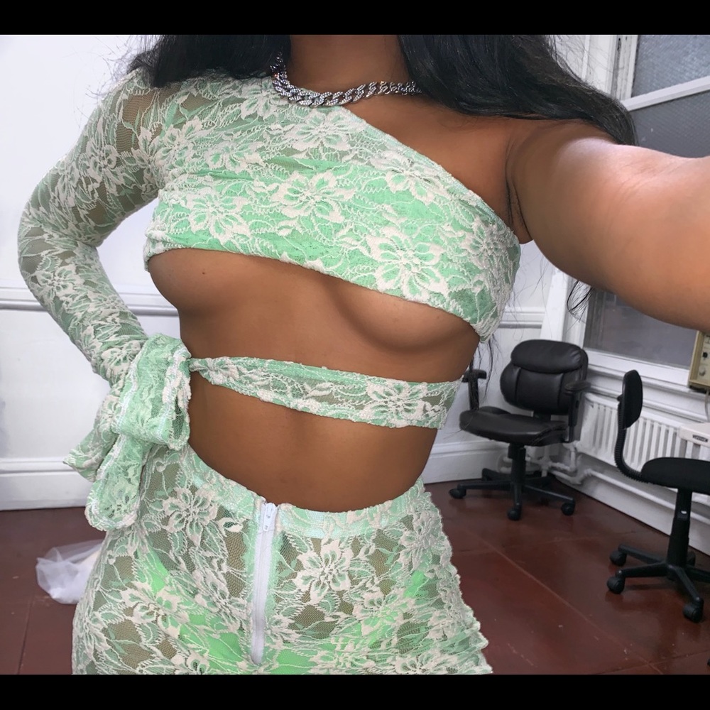 Dionne by T Dionne Mint Green 2 piece pant set